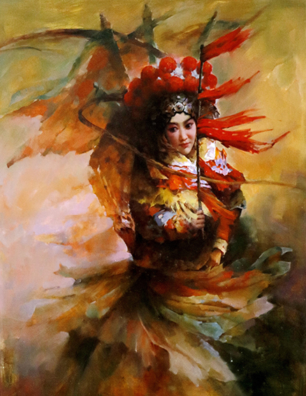 赵新颖作品《穆桂英》系列之二 规格：90cm×120cm 创作年代：2015年